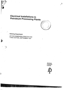 Electrical Installations in Petroleum Plants