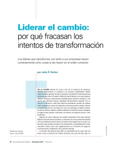 Liderar el cambio: por qué fracasan las transformaciones