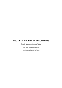 Uso de la Madera en Encofrados: Informe Técnico