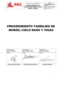 Procedimiento Tarrajeo Muros, Cielo Raso y Vigas