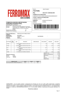 Factura FERROMAX: Detalles de Compra