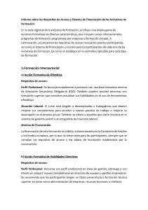 Requisitos y Financiación de Formación Profesional