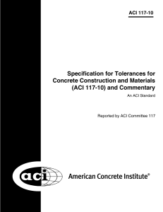 ACI 117-10: Concrete Construction Tolerances & Commentary