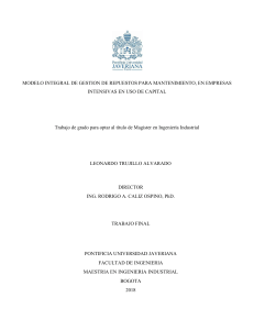 Modelo Integral de Gestión de Repuestos para Mantenimiento