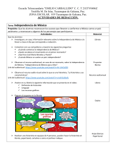 Independencia de México: Actividades de Redacción