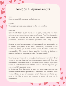 Lecciones para niños sobre el amor de Dios y Jesús