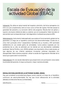 Escala EEAG: Evaluación de la Actividad Global en Salud Mental