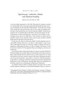 Spectroscopy, Molecular Orbitals, Chemical Bonding - Nobel Lecture