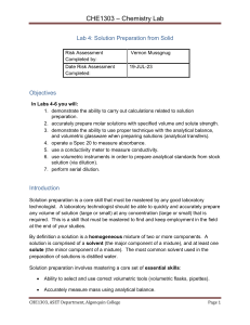 Solution Preparation Lab: Molarity & Techniques