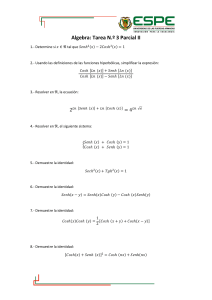 Tarea de Álgebra: Funciones Hiperbólicas