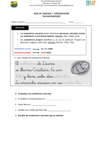 Guía de Lenguaje: Los Sustantivos - Ejercicios