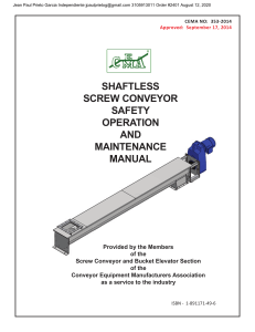 Shaftless Screw Conveyor Safety & Maintenance Manual