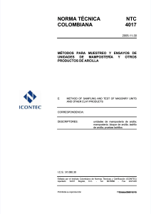 NTC 4017: Muestreo y Ensayos de Mampostería de Arcilla