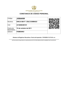 Personal Code Certificate - Guatemala Education