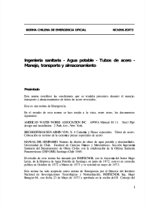 NCh996.EOf73: Manejo de Tubos de Acero para Agua Potable