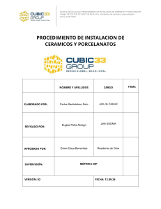 Procedimiento Instalación Cerámicos y Porcelanatos