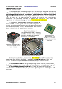 Microprocesador: Funcionamiento y Características (1º Bachillerato)