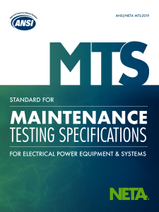 NETA MTS-2019: Electrical Maintenance Testing Standard