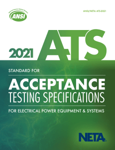 ANSI/NETA ATS-2021: Electrical Power Equipment Testing Standard
