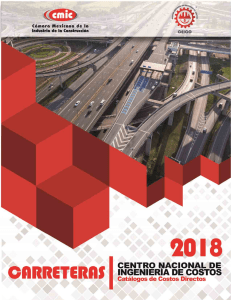 Catálogo de Costos Directos de Carreteras 2018 - CMIC