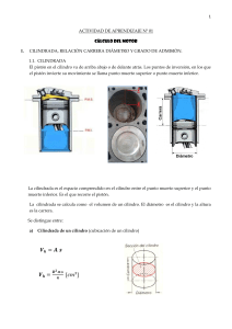 Cálculo del Motor: Cilindrada, Relación Carrera-Diámetro