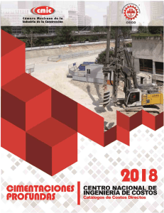 Catálogo de Costos Directos de Cimentaciones Profundas 2018