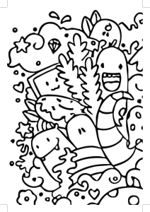 Cartoon Doodle Coloring Page - Fun Art Activity