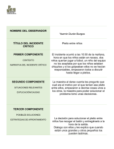 Registro de Incidente Crítico: Pleito entre Niños