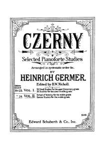 Czerny Piano Studies: Selected Pianoforte Studies