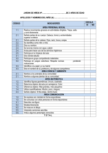 Lista de Cotejo Desarrollo Infantil 3-5 Años