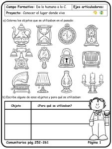 Conociendo mi comunidad: Objetos del pasado y presente