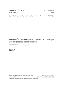 NTP 339.027: Postes de Hormigón Armado para Líneas Aéreas