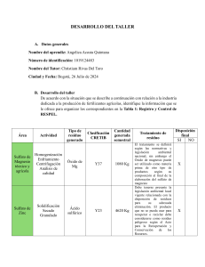 Registro y Control de RESPEL en Fertilizantes Agrícolas