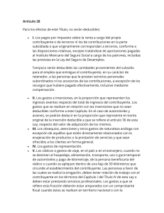 Artículo 28: Gastos No Deducibles en México