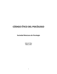 Código Ético del Psicólogo: Sociedad Mexicana de Psicología