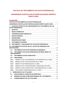 Política de Tratamiento de Datos UEES