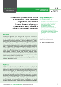 Construcción y Validación de Escalas en Salud