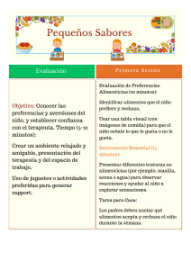 Plan de Sesiones: Preferencias Alimenticias en Niños