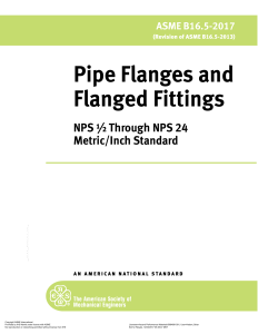 ASME B16.5-2017: Pipe Flanges & Flanged Fittings Standard