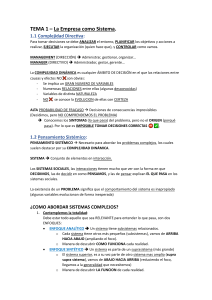 La Empresa como Sistema: Resumen Complejidad y Pensamiento Sistémico