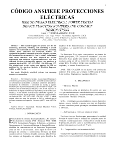 Códigos ANSI/IEEE Protecciones Eléctricas