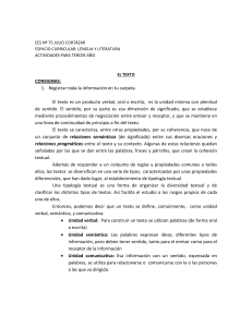 Guía de Actividades: El Texto - Lengua y Literatura 3º Año