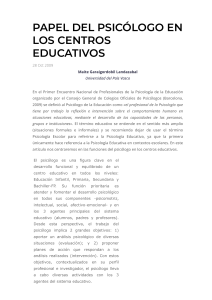 Rol del Psicólogo en Centros Educativos