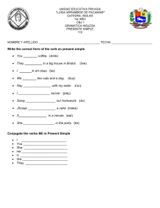 Present Simple Tense Worksheet - English Grammar