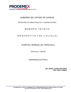 Memoria Técnica Eléctrica Hospital Tapachula