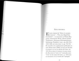 Walter Benjamin: Sobre el concepto de historia - Nota editorial