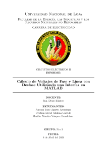 Cálculo de Voltajes en MATLAB: Informe de Circuitos Eléctricos II