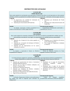 Instructivo de Catálogo Contable: Cuentas y Registros