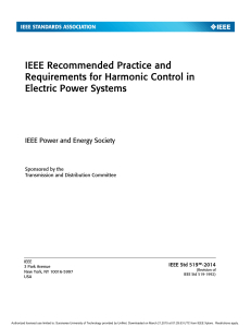 IEEE 519 Harmonic Control in Electric Power Systems