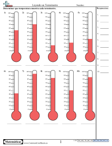 Reading Thermometers Worksheet: Math Practice